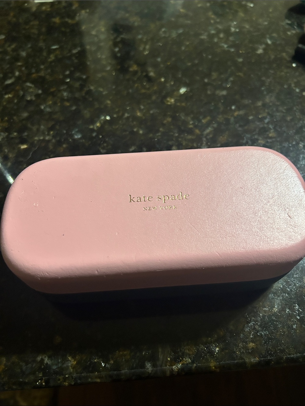 kate spade Pink Hard-Shell Cosmetic Case with Gold Logo